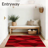 Bold Chevron Stripes Composed of Layered Angular Forms and Contrast(Red)