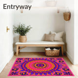 Vibrant Kaleidoscope Design with Ornate Floral(Pink)