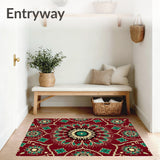 Interlocking Starburst with Festive Symmetry and Elegant Accents(Maroon)