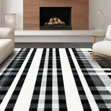 Artisan Woven Graphic Linear with Contemporary Stripe(White)