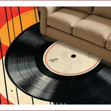 Retro Vinyl Record Entryway Non Slip Door Mat(Black)