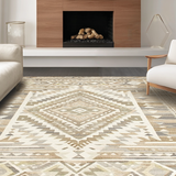 Vibrant Tassel Trimmed Geometric Accent(Beige)