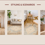 Ultra Soft Area Rug, Non Slip, Stain Resistant, Washable Area Rugs for Living Room, Bedroom, Handmade Distressed Wool Viscose(Beige) - ODIKA
