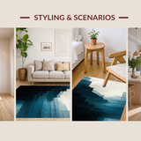 Modern Ombre Striped Design Non Slip Floor Covering(Gray)