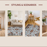 Neutral Oriental Large Area for Under Dining Table(Gray)