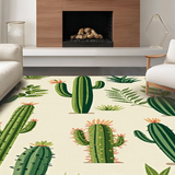 Tropical Cactus Landscape Art(Ivory)
