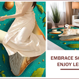 Cushioned Mushroom Neutral Kitchen Mats(Green)