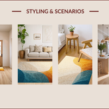 Ultra Soft Area Rug, Non Slip, Stain Resistant, Washable Area Rugs for Living Room, Bedroom, Viscose Fabric Plush(Beige) - ODIKA