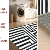 Boho Inspired Contrast Stripe With Handcrafted Appearance(Black)