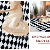 Modern Black and White Checkered Dorm(Black)