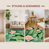 Whimsical Green Floral Accents(Green)