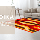 Artistic Retro Curved Motif(Red)