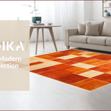 Modern Plush Non Slip Nursery in Orange(Orange)