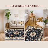 Elegant Floral Medallion Aesthetic(Blue)