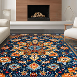 Artful Ogee Motif in Warm Hues(Blue)