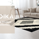 Sleek Monochrome Geometric Motif(Beige)