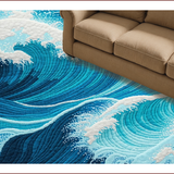 Ocean Blue Wave Poolside Entryway Mat(Blue)