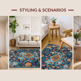 Artful Vintage Swirl Composition(Blue)