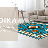 Artful Diamond Motif with Southwestern Vibes(Blue)