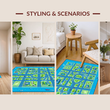 Charming Child Friendly Urban Map Design(Blue)