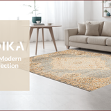 Ultra Soft Area Rug, Non Slip, Stain Resistant, Washable Area Rugs for Living Room, Bedroom, Handmade Distressed Wool Viscose(Beige) - ODIKA