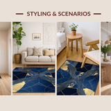 Navy Gold Abstract Marble Design(Blue)