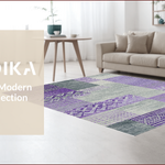 Ultra Soft Area Rug, Non Slip, Stain Resistant, Washable Area Rugs for Living Room, Bedroom, Kids Space Themed(Purple) - ODIKA