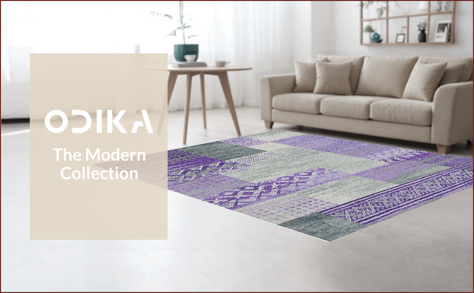 Ultra Soft Area Rug, Non Slip, Stain Resistant, Washable Area Rugs for Living Room, Bedroom, Kids Space Themed(Purple) - ODIKA