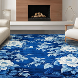 Contemporary Gray Floral(Blue)