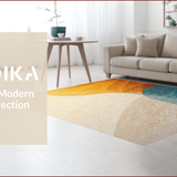 Ultra Soft Area Rug, Non Slip, Stain Resistant, Washable Area Rugs for Living Room, Bedroom, Viscose Fabric Plush(Beige) - ODIKA