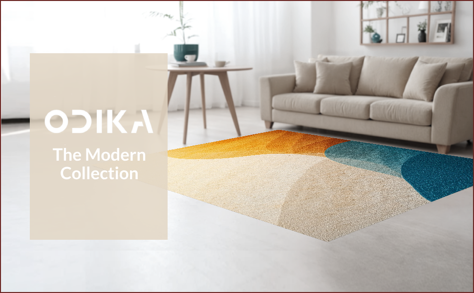 Ultra Soft Area Rug, Non Slip, Stain Resistant, Washable Area Rugs for Living Room, Bedroom, Viscose Fabric Plush(Beige) - ODIKA