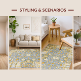 Artful Minimalist Symmetrical Floral Elements(Blue)