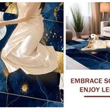 Contemporary Gold Swirl Art(Blue)