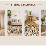Ultra Soft Area Rug, Non Slip, Stain Resistant, Washable Area Rugs for Living Room, Bedroom, Non-Slip Western Aztec Living Room Rug(Brown) - ODIKA