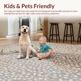 Ultra Soft Area Rug, Non Slip, Stain Resistant, Washable Area Rugs for Living Room, Bedroom, Antelope Print Neutral(Beige) - ODIKA