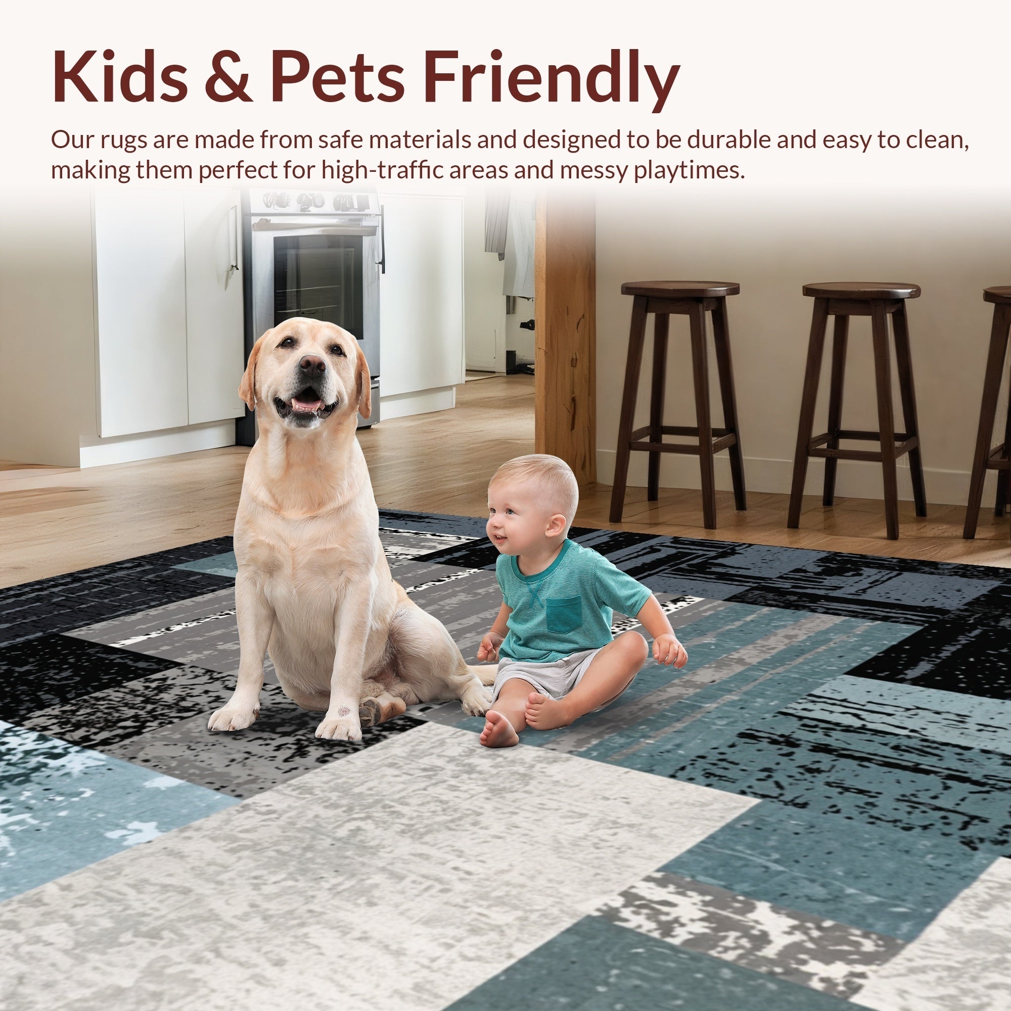 Ultra Soft Area Rug, Non Slip, Stain Resistant, Washable Area Rugs for Living Room, Bedroom, Abstract Circle Modern Carpet(Gray) - ODIKA
