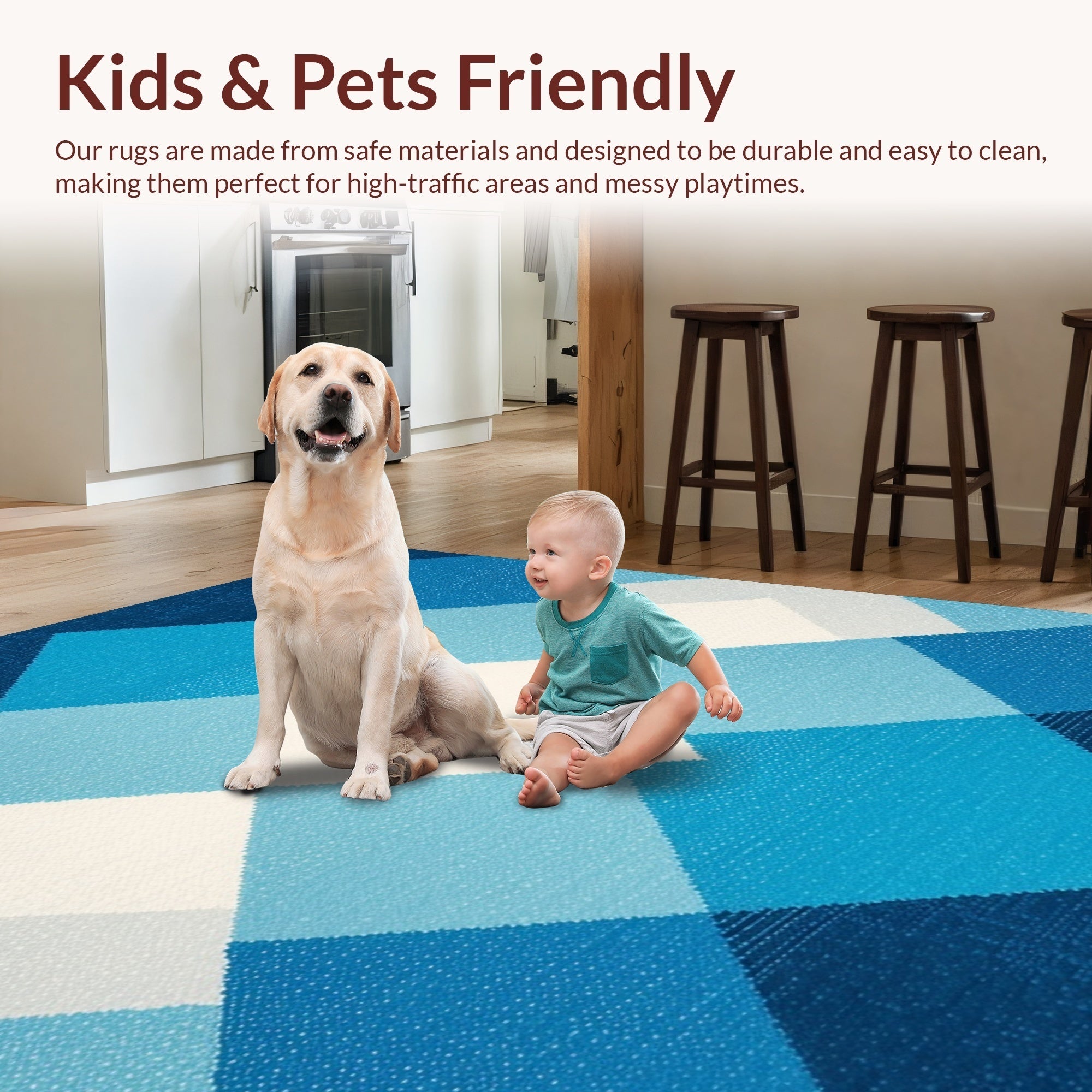 Ultra Soft Area Rug, Non Slip, Stain Resistant, Washable Area Rugs for Living Room, Bedroom, boys bedroom space rug(Blue) - ODIKA