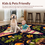 Ultra Soft Area Rug, Non Slip, Stain Resistant, Washable Area Rugs for Living Room, Bedroom, Witchy Farmhouse Fantasy(Purple) - ODIKA