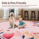 Boho Floral Non Slip Playroom(Pink)