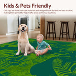 Ultra Soft Area Rug, Non Slip, Stain Resistant, Washable Area Rugs for Living Room, Bedroom, Abstract Jungle Animal(Green) - ODIKA