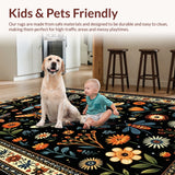 Whimsical Boho Insect Print Black(Black)