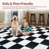 Modern Faux Wool Checkerboard(Black)