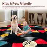 Ultra Soft Area Rug, Non Slip, Stain Resistant, Washable Area Rugs for Living Room, Bedroom, Vinyl Record Pattern Doormat(Red) - ODIKA