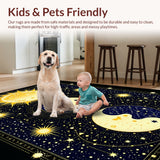 Ultra Soft Area Rug, Non Slip, Stain Resistant, Washable Area Rugs for Living Room, Bedroom, yin yang zodiac constellation(Gold) - ODIKA