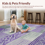 Ultra Soft Area Rug, Non Slip, Stain Resistant, Washable Area Rugs for Living Room, Bedroom, Kids Space Themed(Purple) - ODIKA