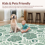 Ultra Soft Area Rug, Non Slip, Stain Resistant, Washable Area Rugs for Living Room, Bedroom, vintage insect pattern(Ivory) - ODIKA