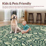 Ultra Soft Area Rug, Non Slip, Stain Resistant, Washable Area Rugs for Living Room, Bedroom, Vintage Woodcut Print(Green) - ODIKA