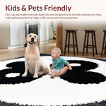 Ultra Soft Area Rug, Non Slip, Stain Resistant, Washable Area Rugs for Living Room, Bedroom, Yin Yang Doormat Rug(Black) - ODIKA