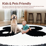 Ultra Soft Area Rug, Non Slip, Stain Resistant, Washable Area Rugs for Living Room, Bedroom, Yin Yang Doormat Rug(Black) - ODIKA
