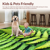 Modern Dark Green Nursery Plush Non Slip(Green)